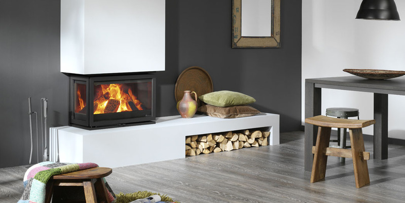 hip & happening woonkamer modern inbouw driezijdig hout hoekig wit grijs 