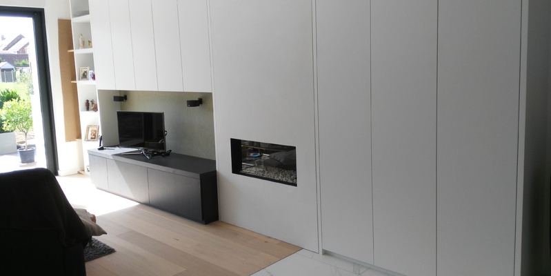 hip & happening woonkamer modern inbouw front zwart gas verticaal 