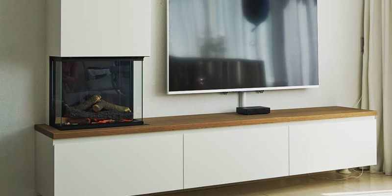 elektrisch hip & happening woonkamer modern vierkant inbouw zwart driezijdig 